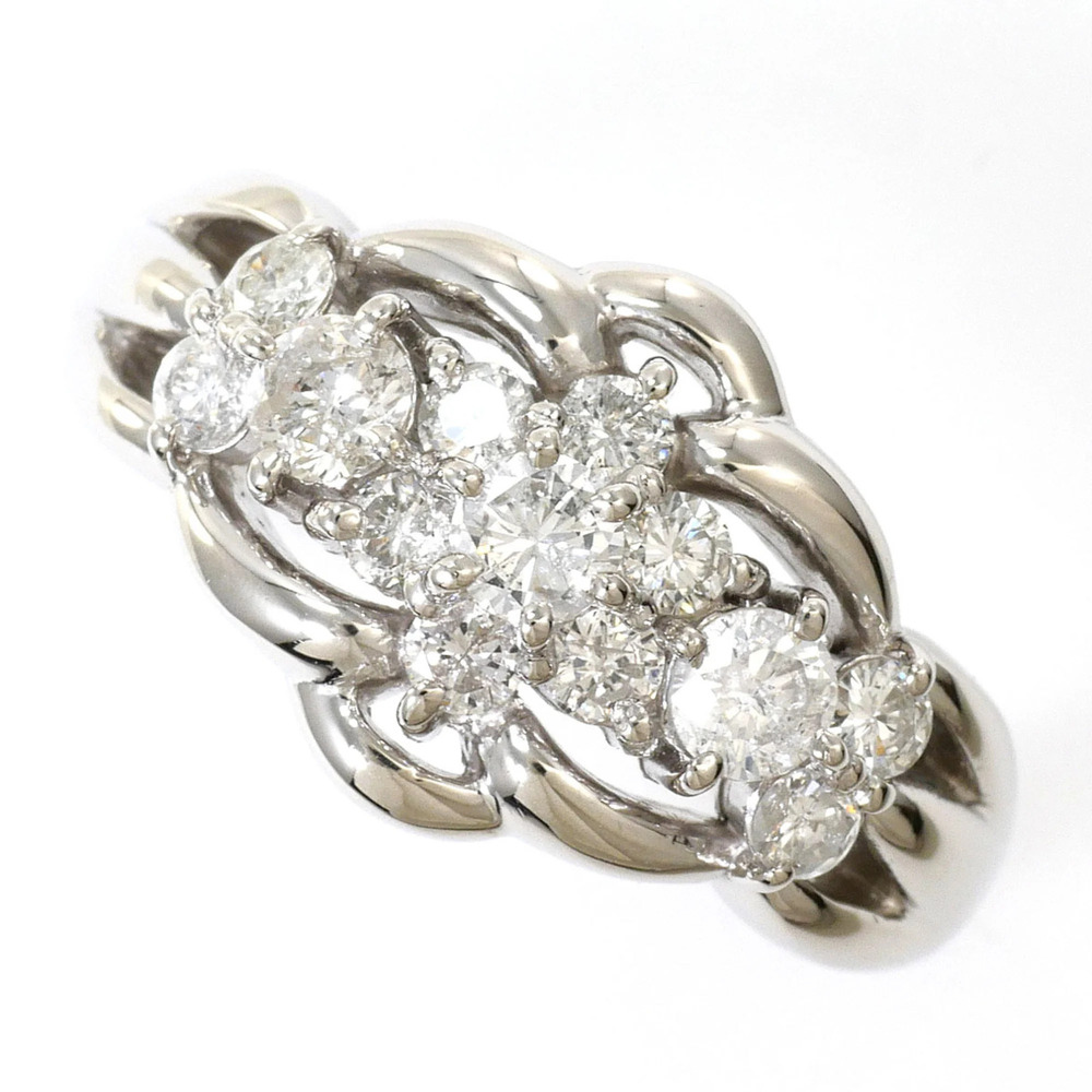 PT900 Platinum Ring with 0.72ct Diamond, Total Weight 8.7g, Jewelry